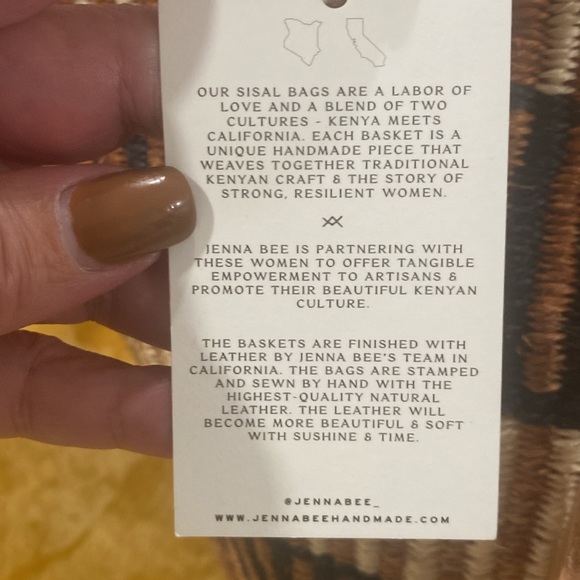 Striped Brown and Tan Tote Bag - Picture 6 of 13